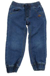 Modré teplákové cuff rifle s nášivkou topolino