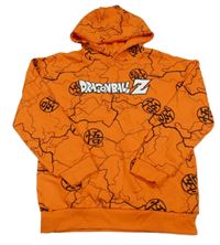 ORanžovo-černá mikina s nápisem a kapucí 