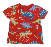 Červené tričko s dinosaury Primark