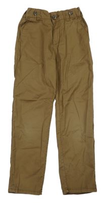 Hnědé plátěné kalhoty H&M
