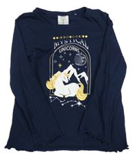 Tmavomodré triko s jednorožcem L&D