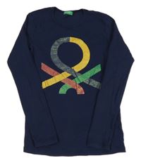 Modro-barevné triko s logem Benetton