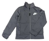 Tmavošedá propínací sportovní mikina s logem Nike