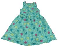 Zelené šaty s barevnými srdíčky Name it