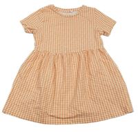 Oranžovo-bílé kostkované šaty Name it