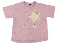 Růžové tričko s překlápěcími flitry George