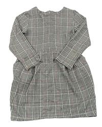 Bílo-černo-růžové kostkované šaty H&M