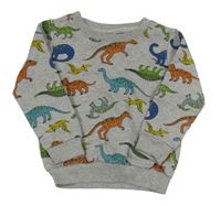 Šedá mikina s dinosaury zn. Kiki&Koko