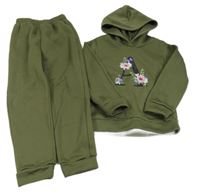 2set - Khaki tepláková souprava s písmenem