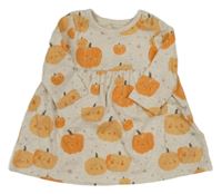 Světlebéžové melírované šaty s dýněmi F&F