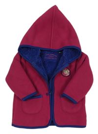 Malinová fleecová zateplená bunda s nášivkou a kapucí S. Oliver