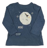 Šedomodré triko s měsícem Topolino