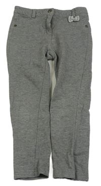 Tmavošedé třpytivé tregíny s mašlí 