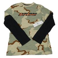 Nové - Béžovo-khaki army triko s nápisem F&F