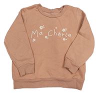 Pudrová mikina s nápisem a květy George