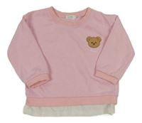 Světlerůžová mikina s medvídkem 