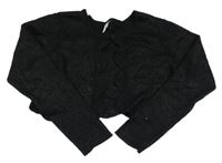 Černé třpytivé pletené propínací bolerko Tu