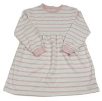 Světlerůžové pruhované teplákové šaty Primark