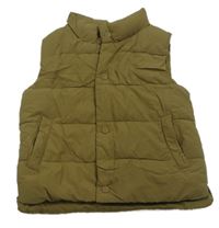 Hnědá šusťáková zateplená prošívaná vesta Zara