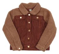 Starorůžová huňato/manšestrová bunda Tu