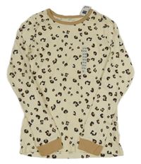 Nové - béžové vzorované pyžamové triko Dunnes