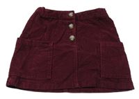 Vínová manšestrová sukně Zara