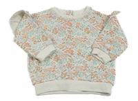 Bílo-květovaná mikina s volánky Matalan