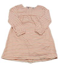 Smetanovo-oranžové pruhované bavlněné šaty Mini Boden