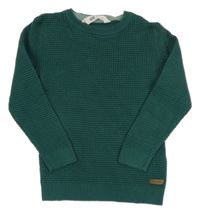 Tmavozelený žebrovaný svetr H&M