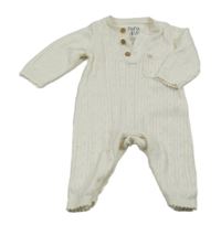 Smetanový vzorovaný úpletový overal F&F