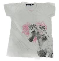 Bílé tričko s koněm 