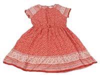 Červeno-bílé vzorované šaty C&A