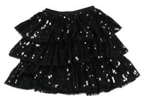 Černá flitrová vrstvená sukně Zara