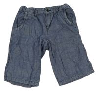 Tmavomodré plátěné kraťasy riflového vzhledu C&A