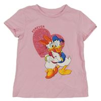 Světlerůžové tričko s Daisy a kamínky Disney