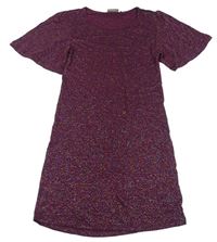 Fialovo-barevné vzorované pletené šaty Next