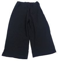 Černé žebrované culottes kalhoty E-vie