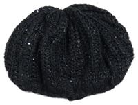 Antracitová pletená čepice s flitry H&M