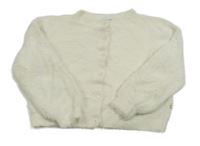 Smetanový chlupatý propínací crop svetr Milla star