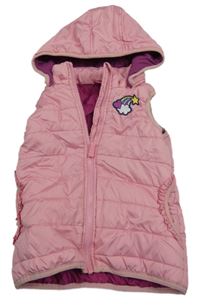 Světlerůžová šusťáková zateplená vesta s kapucí Impidimpi