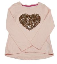 Broskvové triko se srdíčkem z flitrů Maggie&Zoe