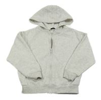 Šedá melírovaná propínací mikina s kapucí George 