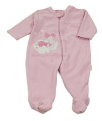 Světlerůžový fleecový overal s Prasátkem George