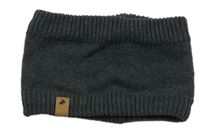 Tmavošedá pletená čelenka 