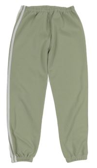 Khaki cuff kalhoty s proužky 