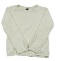 Smetanový svetr se zlatým výstřihem Kiabi