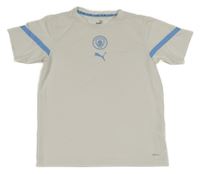 Bílé fotbalové funkční tričko pruhy - Manchester United Puma 