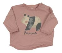 Světlerůžové triko s pandou Next