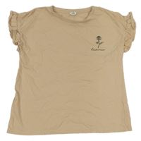 Béžové tričko s volánky River Island 