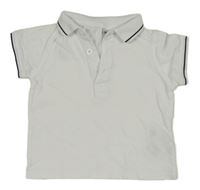 Bílé polo tričko s proužkem